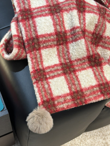 Retro Red Plaid Blanket